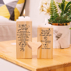 Wooden Heart Candle Holder - To My Wife - Sometimes It’s Hard To Find The Words - Ghb15022