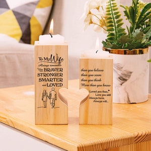 Wooden Heart Candle Holder - To My Wife - You are braver than you believe  - Ghb15021