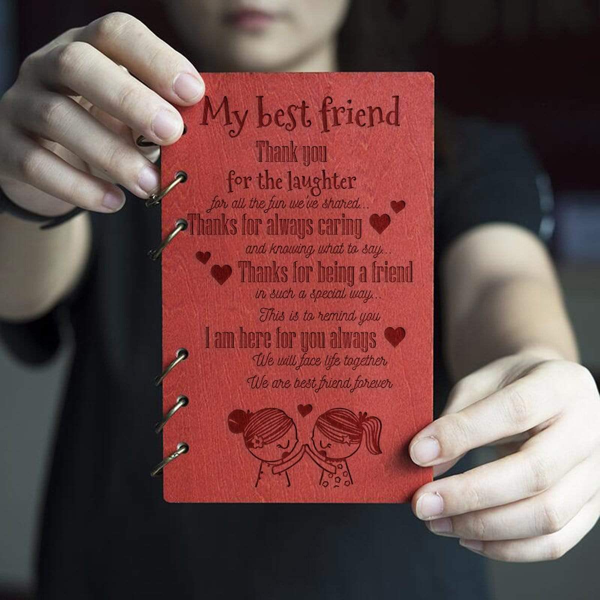 Wooden Notebook - To My Best Friend - We Are Best Friend Forever - Gdb33001