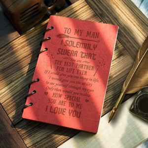 Wooden Notebook - To My Man - You Are The Best Partner For Life Ever - Gdb26002