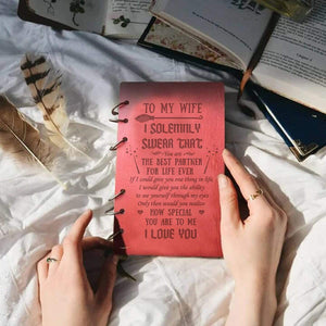 Wooden Notebook - To My Wife - You Are The Best Partner For Life Ever - Gdb15008