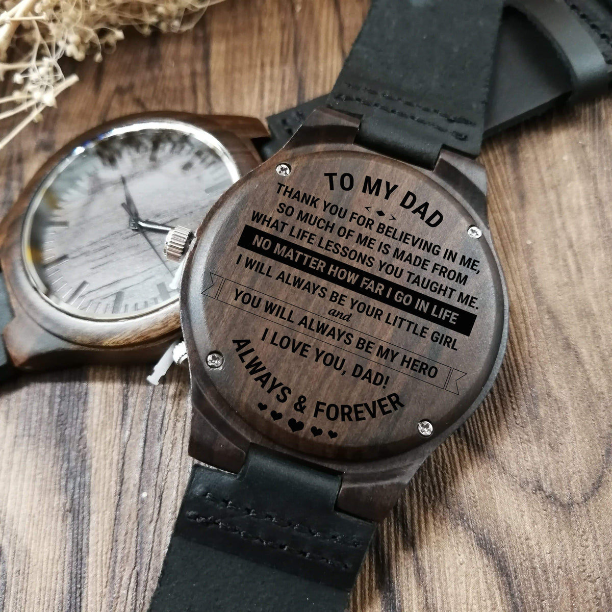 Wooden Watch - To Dad - Thank You For Believing - W1305